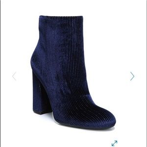 Sam Edelman Blue Silver Velvet Chunk Bootie 9